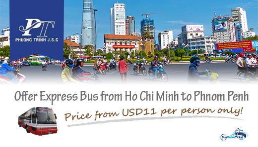 Phuong Trinh Bus from Ho Chi Minh to Phnom Penh