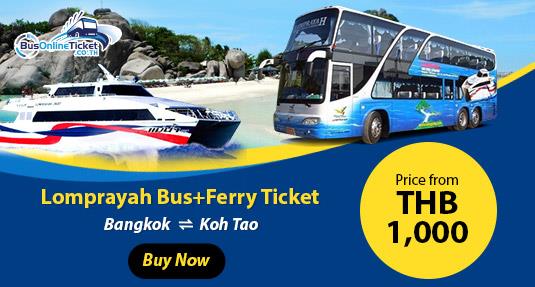 Lomprayah offers express bus and ferry service between Bangkok and Koh Tao