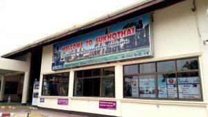 Sukhothai Bus Station - Welcome sign