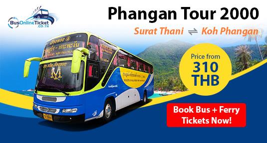 Phangan Tour 2000 Offer Bus and Ferry From Surat Thani to Koh Phangan with Price from 310THB