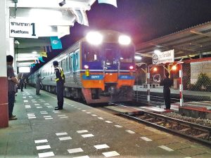 Train in Surat Thani Railway Station