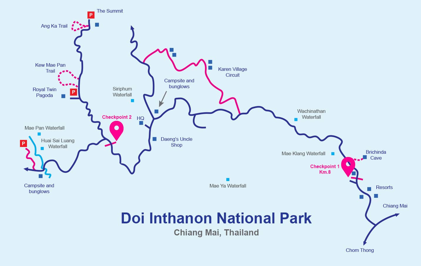 Doi Inthanon National Park Map