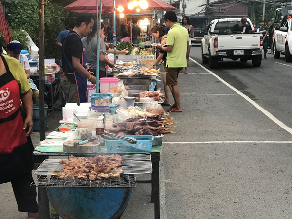 Street food selling at night market