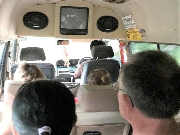 Inside minivan