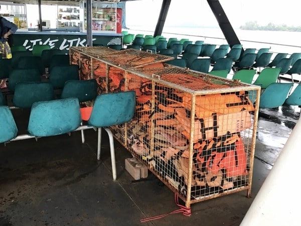 Life jackets available in the ferry Life jackets available in the ferry