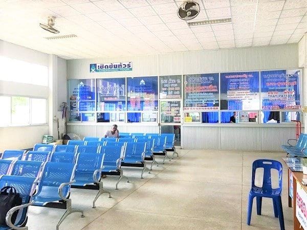 Waiting areas in front of the counters